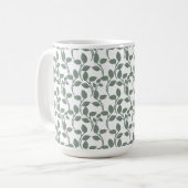 Mug Minimal Leaf Seamless Pattern | Elegant Botanical  (Devant gauche)