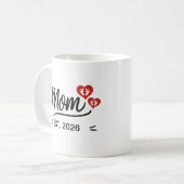 Mug Minimal Mom Établie Nom Manuscrit Année (Devant gauche)