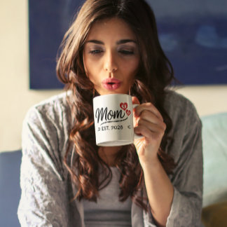 Mug Minimal Mom Établie Nom Manuscrit Année