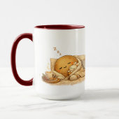 Mug Minimal Napping Potato Soft Brown Line Art (Gauche)