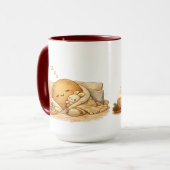 Mug Minimal Napping Potato Soft Brown Line Art (Devant gauche)