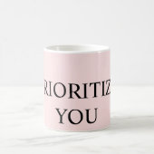 Mug Minimal Prioriser Vous Citation rose pastel (Centre)