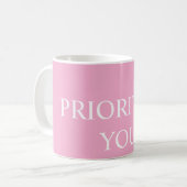 Mug Minimal Prioriser Vous Citation Rose Poussiéreuse  (Devant gauche)
