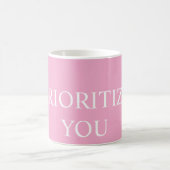 Mug Minimal Prioriser Vous Citation Rose Poussiéreuse  (Centre)