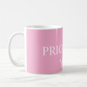 Mug Minimal Prioriser Vous Citation Rose Poussiéreuse 