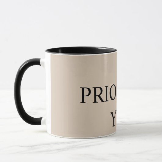 Mug Minimal Prioritize You Quote beige (Gauche)