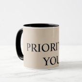 Mug Minimal Prioritize You Quote beige (Devant gauche)