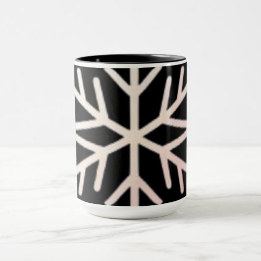 Mug Minimal Snowflake Icon –  Winter Holiday design  (Centre)