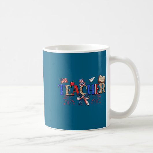 Mug Minimal Teacher Patriotic 1776 Independence Day (Droite)