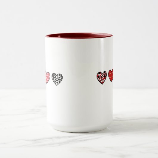 Mug minimal valentine hearts / “cute love pattern” (Centre)