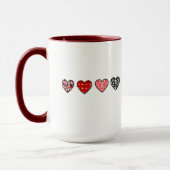 Mug minimal valentine hearts / “cute love pattern” (Gauche)