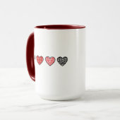 Mug minimal valentine hearts / “cute love pattern” (Devant gauche)