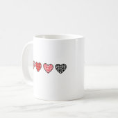 Mug minimal valentine hearts / “cute love pattern” (Devant gauche)