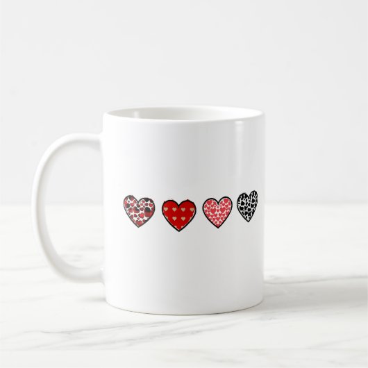 Mug minimal valentine hearts / “cute love pattern” (Gauche)