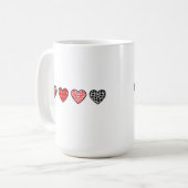 Mug minimal valentine hearts / “cute love pattern” (Devant gauche)
