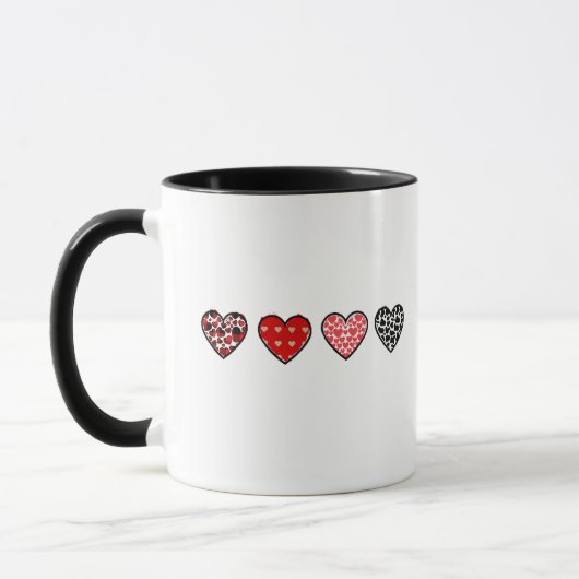 Mug minimal valentine hearts / “cute love pattern” (Gauche)
