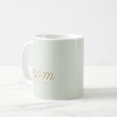 Mug Minimal Vert Sauge Écriture & Or Maman Établie (Devant gauche)