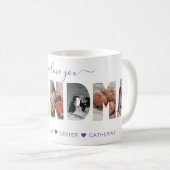 Mug Minimal We Love You Grand-mère Photo Collage Purpl (Devant droit)