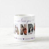 Mug Minimal We Love You Grand-mère Photo Collage Purpl (Centre)