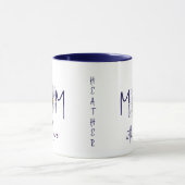 Mug Minimal White Navy Watercolor Daisy Mother's Day  (Centre)
