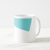 Mug Minimalisme Art Abstrait Bleu Blanc (Devant droit)