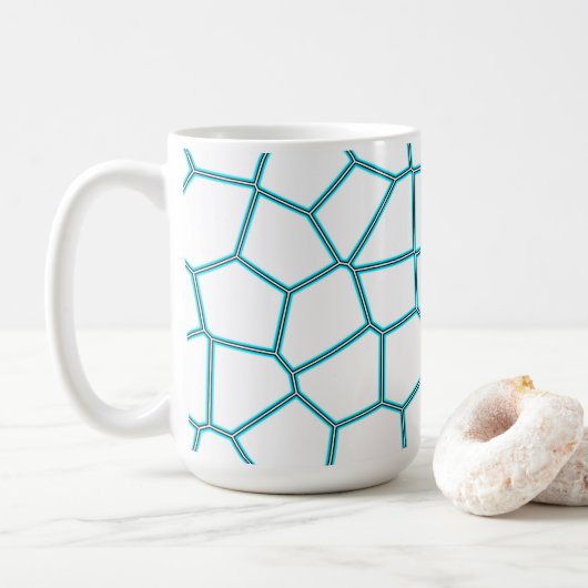 Mug Minimalisme Art Abstrait Pale Turquoise Cellules B (Avec donut)