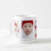Mug Minimalist 4 Photos Baby Name and Year (Devant gauche)