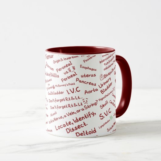 Mug Minimalist Anatomy Pattern Medical Professional Mu (Devant droit)