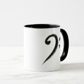Mug  Minimalist Bass Clef – Ink Brush Music Symbol on (Devant droit)