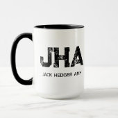 MUG MINIMALIST BLACK THREE LETTER MONOGRAM NAME WHITE (Gauche)