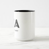MUG MINIMALIST BLACK THREE LETTER MONOGRAM NAME WHITE (Centre)