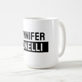 Mug Minimalist Black & White Plain Elegant Modern Name (Devant droit)