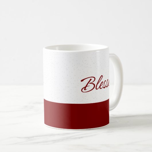 Mug Minimalist Blessed Burgundy Script Art (Devant droit)