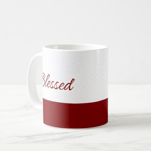Mug Minimalist Blessed Burgundy Script Art (Devant gauche)