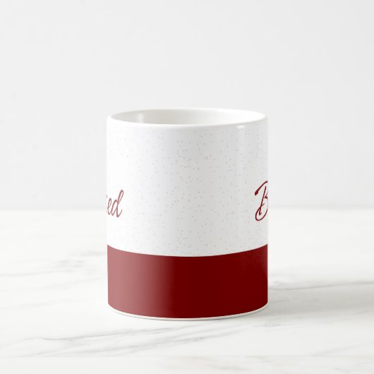 Mug Minimalist Blessed Burgundy Script Art (Centre)