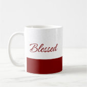Mug Minimalist Blessed Burgundy Script Art (Gauche)
