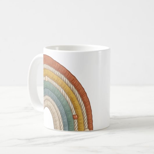 Mug Minimalist Boho Macramé Rainbow (Devant gauche)