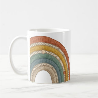 Mug Minimalist Boho Macramé Rainbow