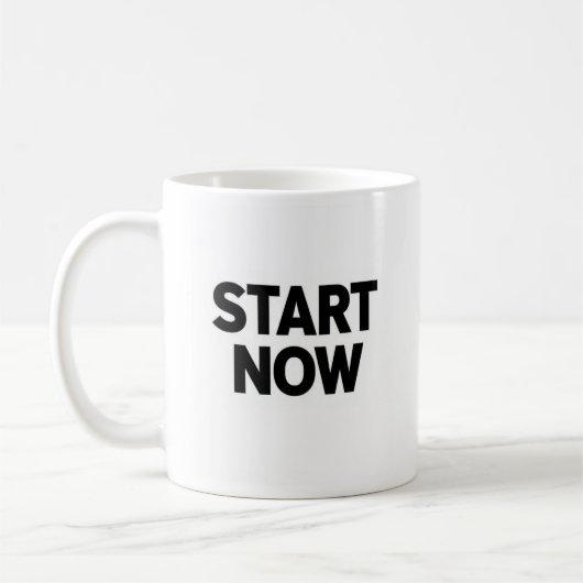 Mug Minimalist bold start now text (Gauche)
