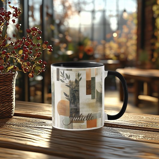 Mug Minimalist Botanical - Custom Earthy Abstract