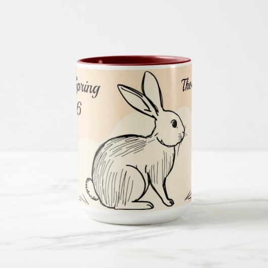 Mug Minimalist Bunny Personalized Coffee (Centre)