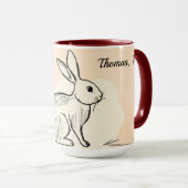 Mug Minimalist Bunny Personalized Coffee (Devant droit)