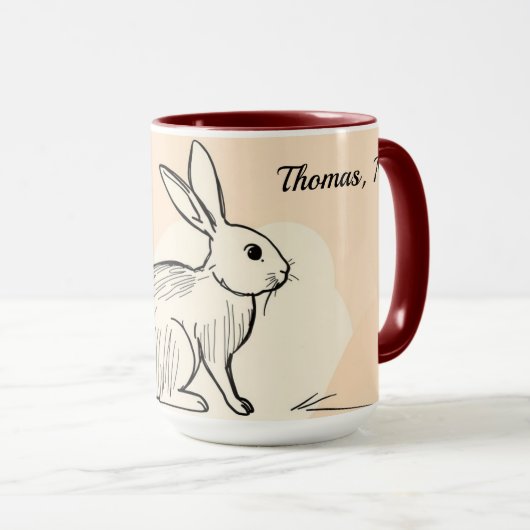 Mug Minimalist Bunny Personalized Coffee (Devant droit)