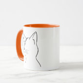Mug Minimalist Cat Lightning Bolt Line Art Modern Simp (Devant gauche)