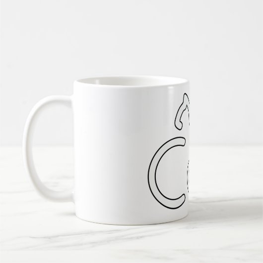 Mug Minimalist Cat Typography Design – Modern Line Art (Gauche)