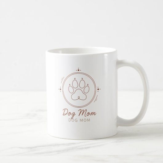 Mug Minimalist Dog Mom Paw Line Art (Droite)