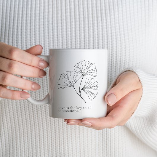 Mug Minimalist Floral | Inspirational Heartfelt Quote
