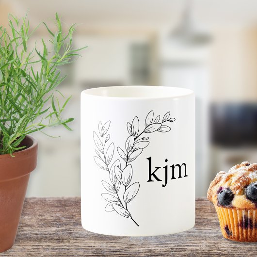 Mug Minimalist Foliage Monogram 