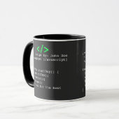 Mug Minimalist function startDay() Developer Joke  (Devant gauche)