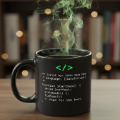 Mug Minimalist function startDay() Developer Joke 